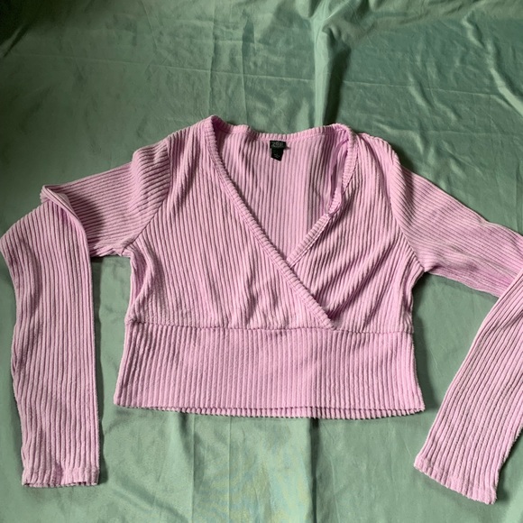 Wild Fable Lavendar Long Sleeve Short Top Size L - Picture 7 of 8